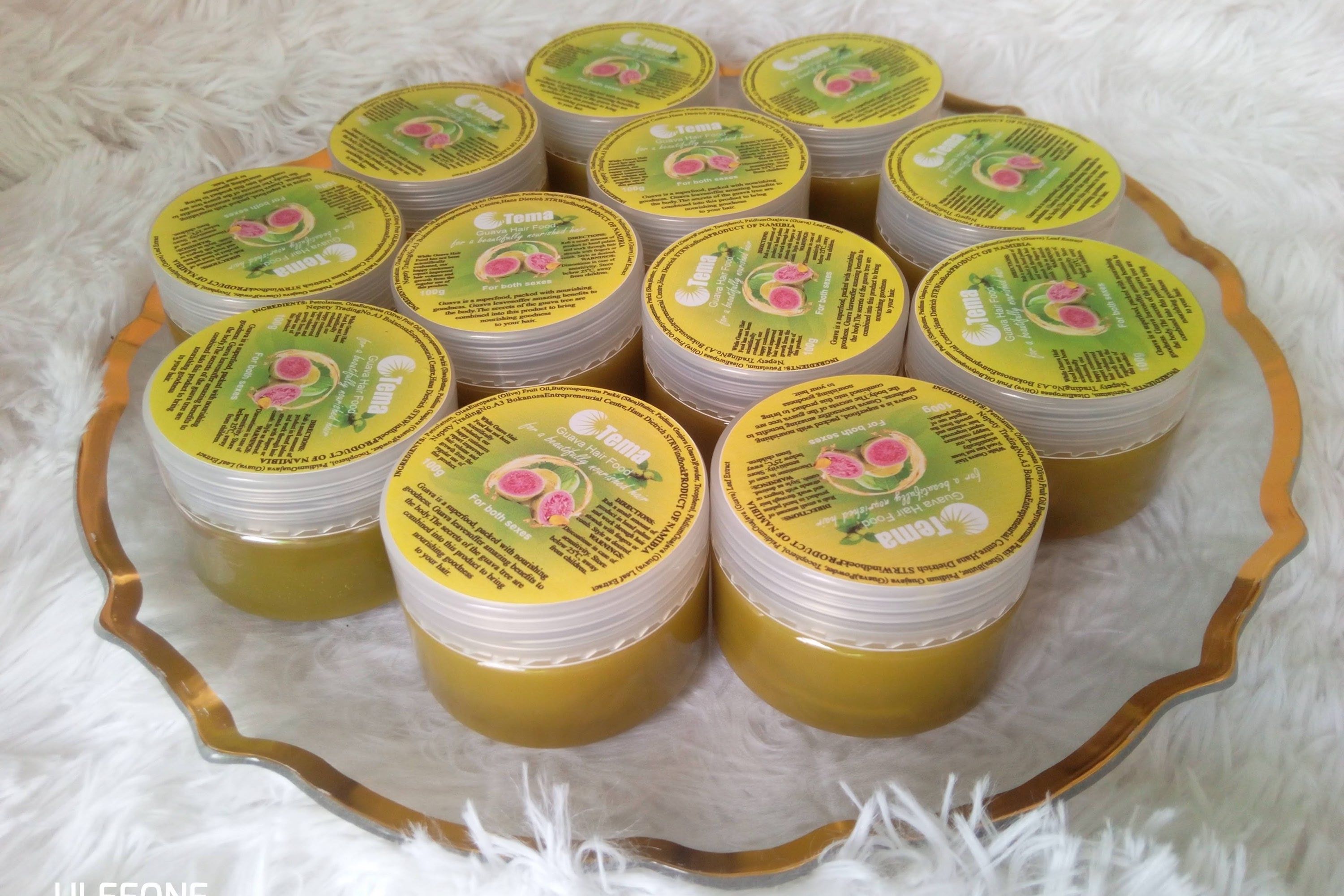 Hair food tubs.
